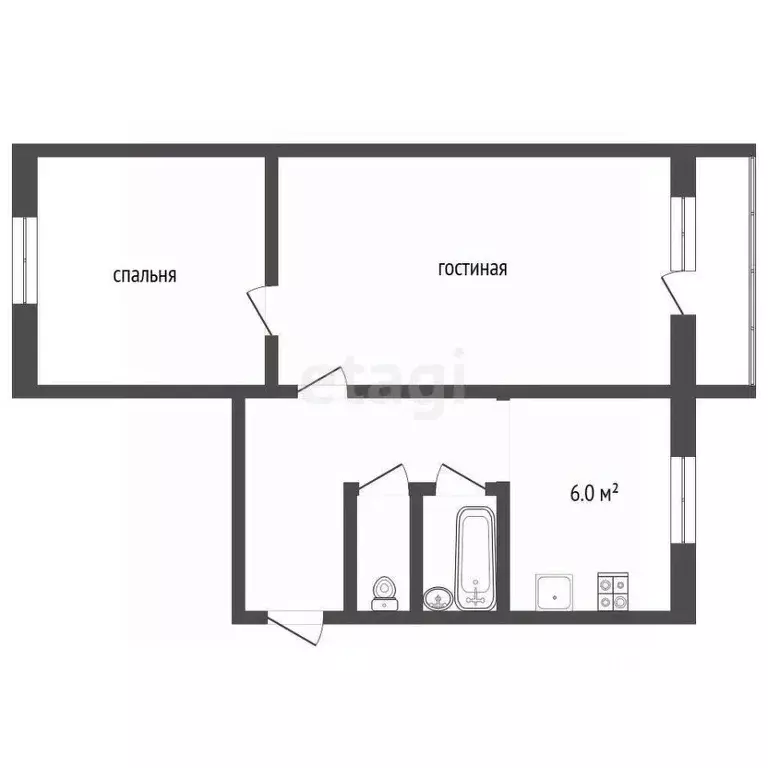 2-к кв. Нижегородская область, Навашино Трудовая ул., 1 (43.8 м) - Фото 1