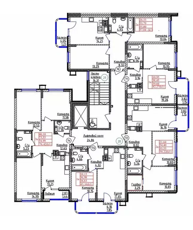 2-к кв. Калининградская область, Калининград ул. Дубовая Аллея (55.0 ... - Фото 2