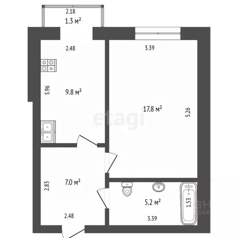 1-к кв. Тюменская область, Тюмень ул. Московский Тракт, 85 (41.9 м) - Фото 0