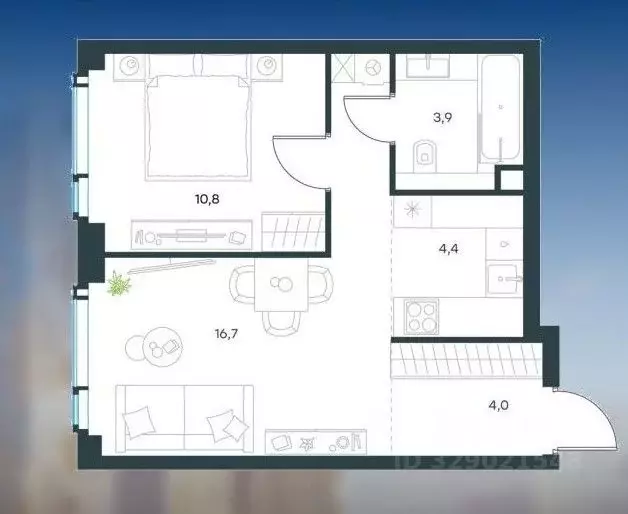 2-к кв. Москва Озерная ул., 1к1/2 (40.0 м) - Фото 2