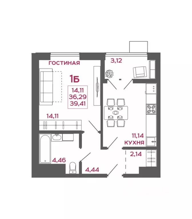 1-к кв. Пензенская область, Пенза Микрорайон Новобережье жилой ... - Фото 1