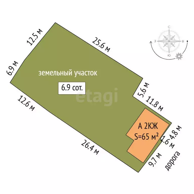 Дом в Тюмень, садовое товарищество Мелиоратор, Озёрная улица (65 м) - Фото 1