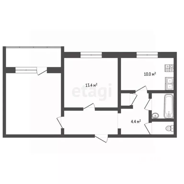 2-к кв. Ставропольский край, Георгиевск ул. Говорова (52.9 м) - Фото 2