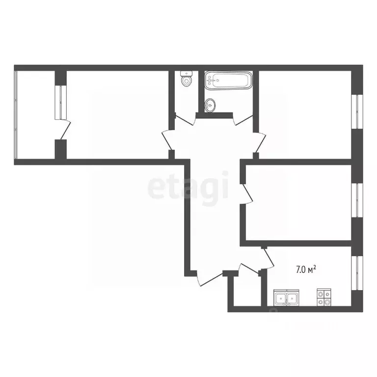 3-к кв. Тамбовская область, Тамбов ул. Сенько, 22 (63.5 м) - Фото 2