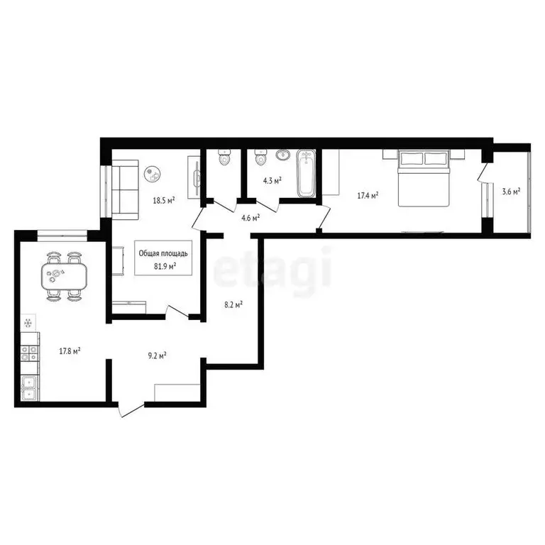 2-комнатная квартира: Новосибирск, улица Александра Чистякова, 22/1 ... - Фото 0
