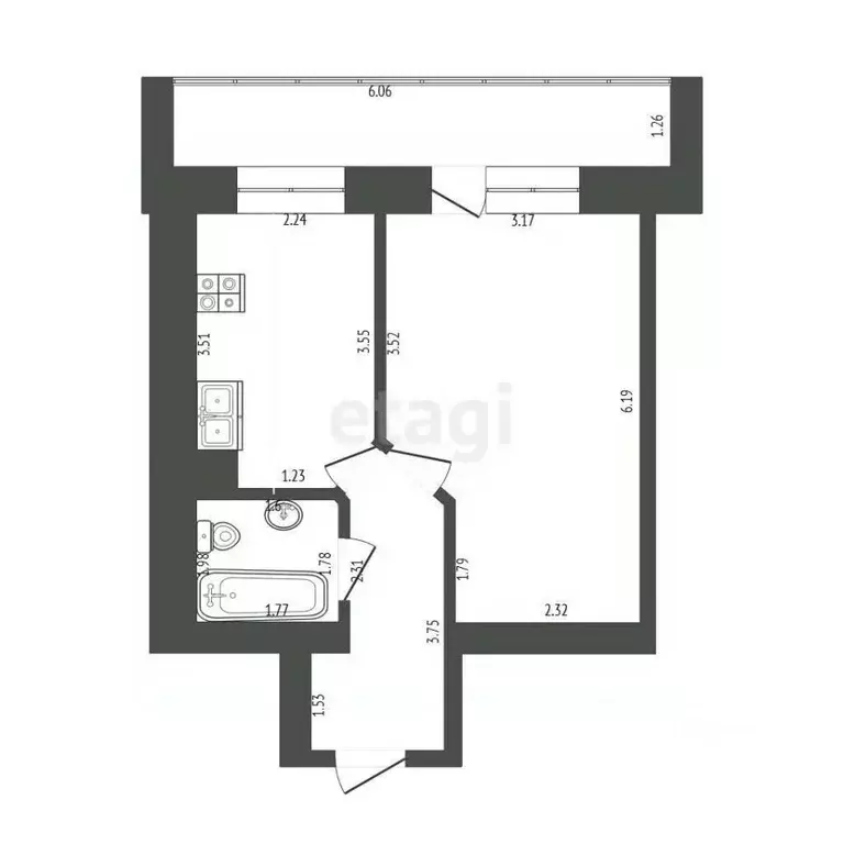 1-к кв. Марий Эл, Йошкар-Ола ул. Йывана Кырли, 37 (35.0 м) - Фото 2