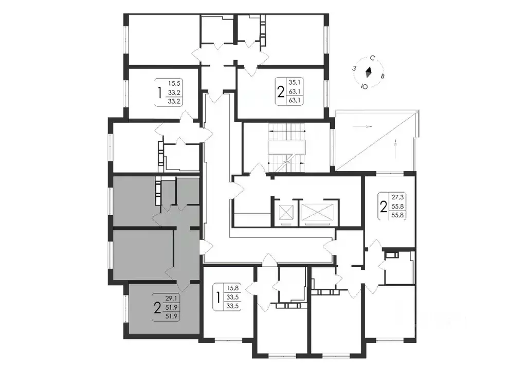 2-к кв. Воронежская область, Воронеж ул. Шишкова, 140Б/21 (51.9 м) - Фото 1