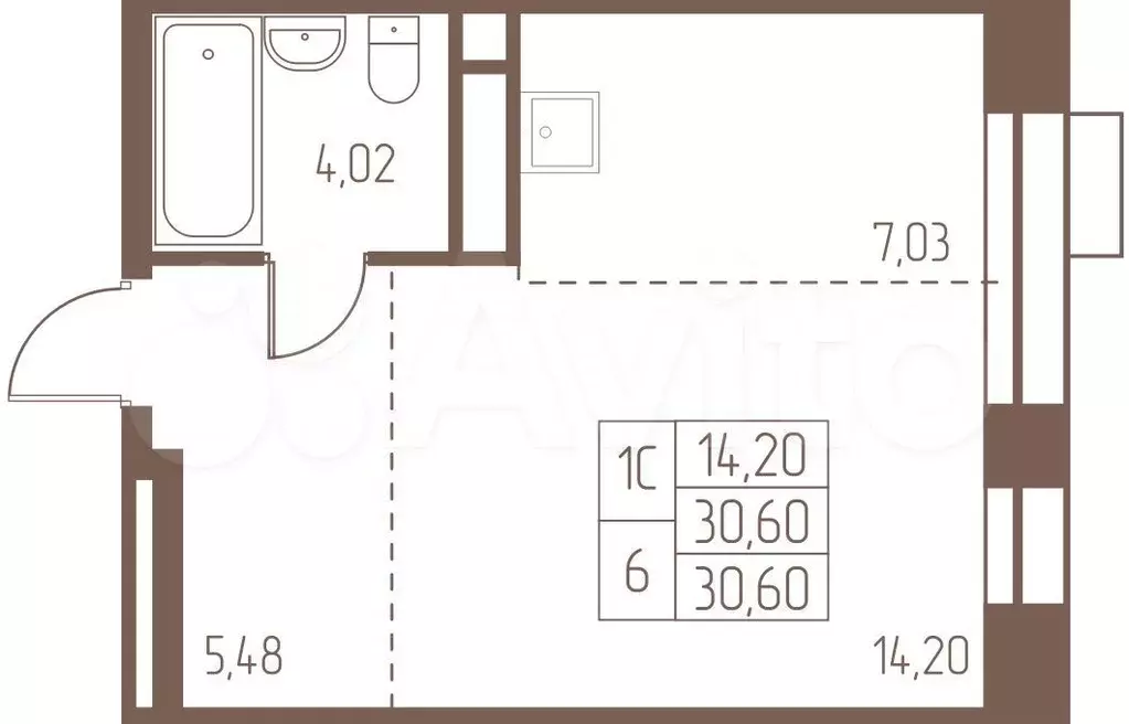 Квартира-студия, 30,7 м, 7/24 эт. - Фото 0