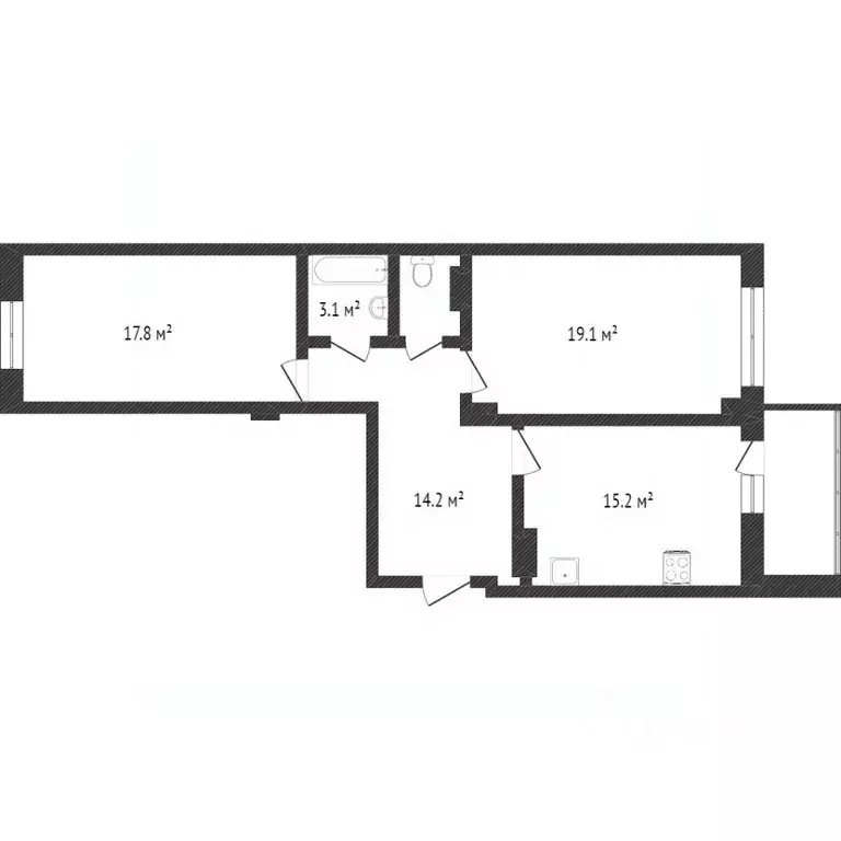 2-к кв. Ханты-Мансийский АО, Сургут Университетская ул., 17 (72.7 м) - Фото 1