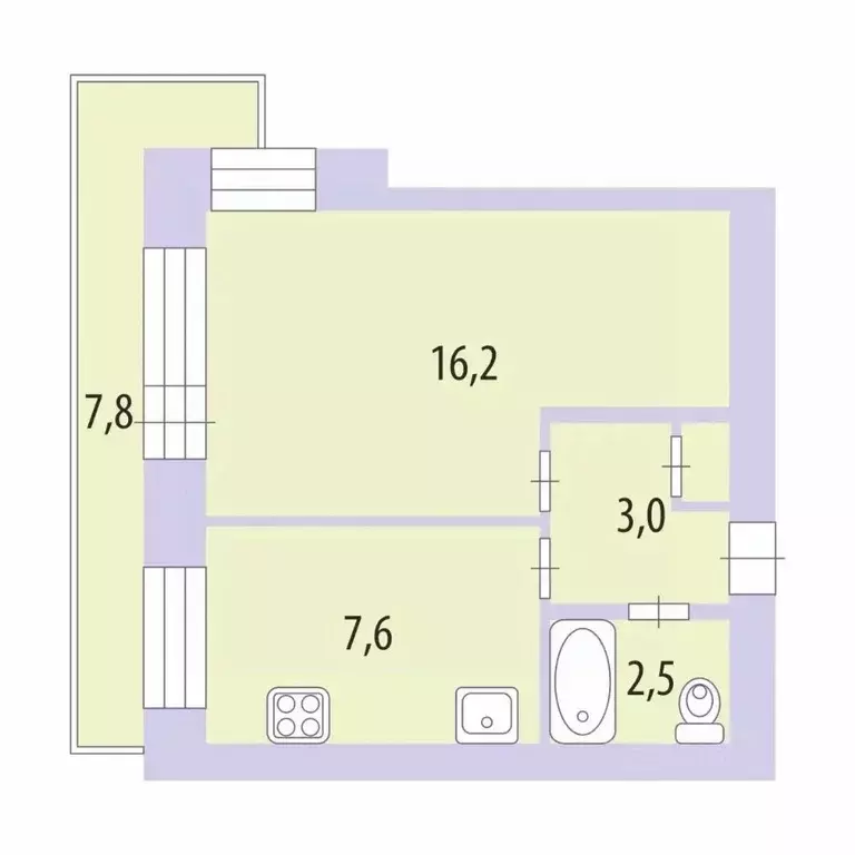 1-к кв. Санкт-Петербург просп. Кима, 28Б (30.0 м) - Фото 2