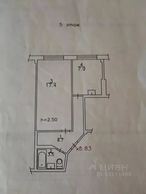 1-к кв. Красноярский край, Красноярск Молодежный просп., 3 (37.0 м) - Фото 1