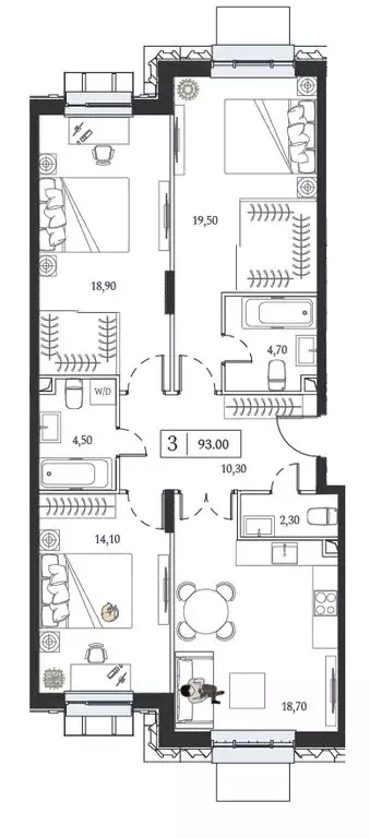 4-комнатная квартира: Москва, проспект Андропова, 9/1к3 (93 м) - Фото 1