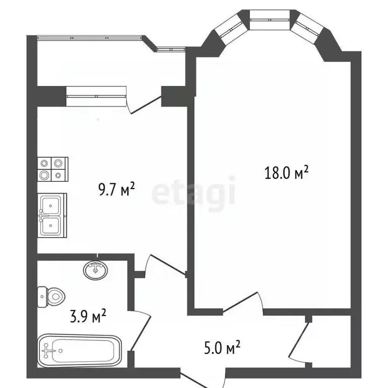 1-к кв. Москва Симферопольский бул., 24К3 (39.3 м) - Фото 2