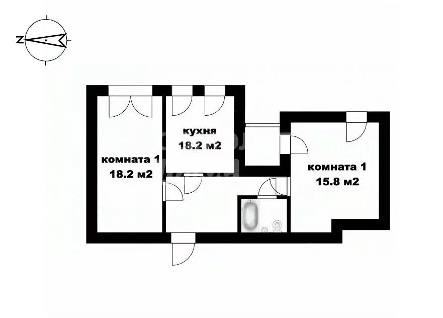 2-к кв. Томская область, Томский район, д. Кисловка, Северный мкр ул. ... - Фото 1