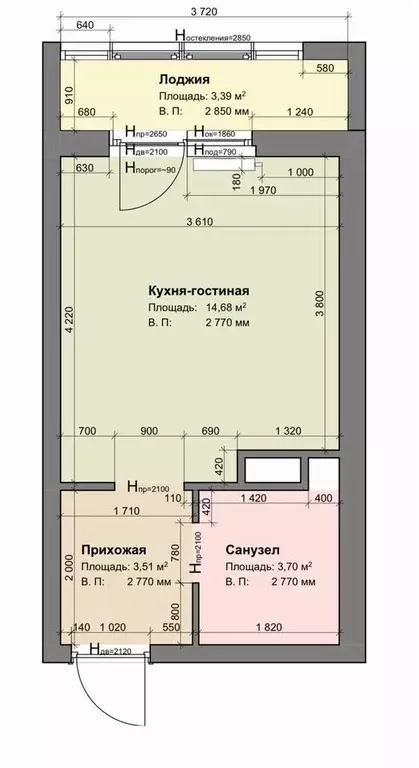 Студия Ленинградская область, Кудрово г. Всеволожский район, Заневское ... - Фото 1