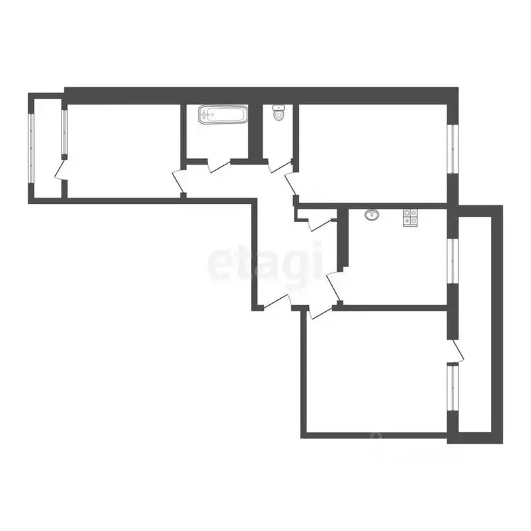 3-к кв. Иркутская область, Ангарск 7-й мкр, 14 (62.1 м) - Фото 1