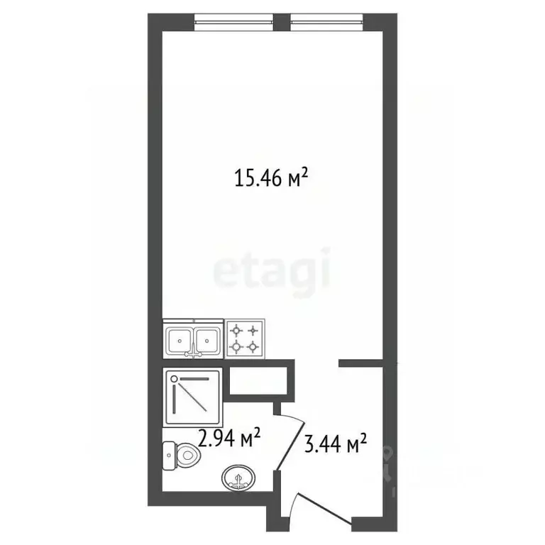 Студия Санкт-Петербург ул. Морской Пехоты, 26к2 (21.9 м) - Фото 2