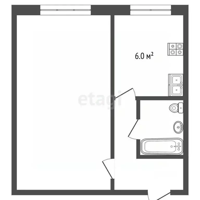1-к кв. Татарстан, Альметьевск ул. Белоглазова, 56 (33.0 м) - Фото 1