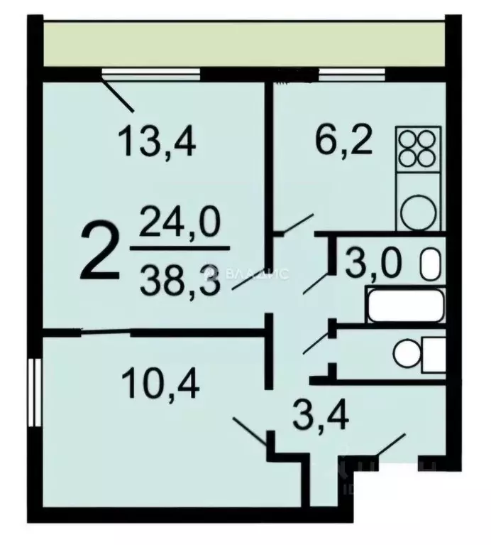 2-к кв. Москва Широкая ул., 3К1 (38.3 м) - Фото 1
