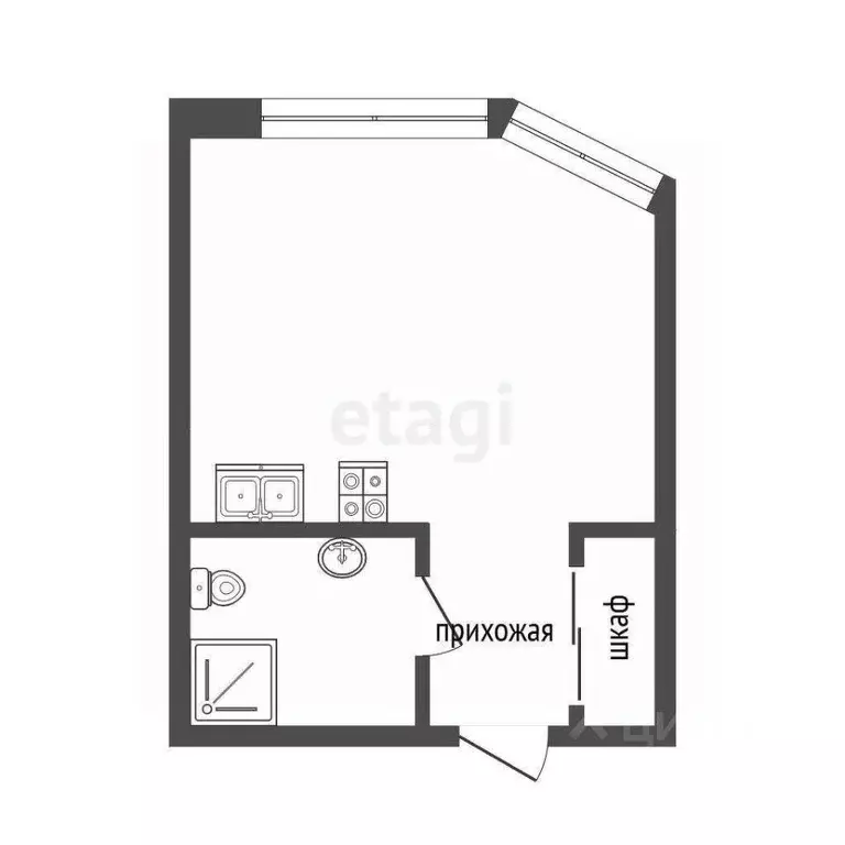 Студия Москва Левобережная ул., 4к7 (30.0 м) - Фото 1