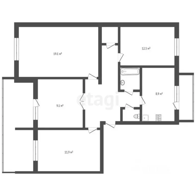 4-к кв. Крым, Симферопольский район, Трудовское с/пос, с. Строгоновка ... - Фото 1