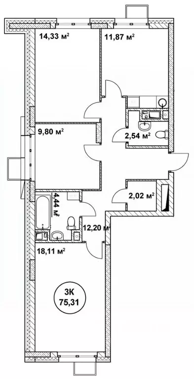 3-к кв. Нижегородская область, Нижний Новгород ул. Родионова (75.31 м) - Фото 0