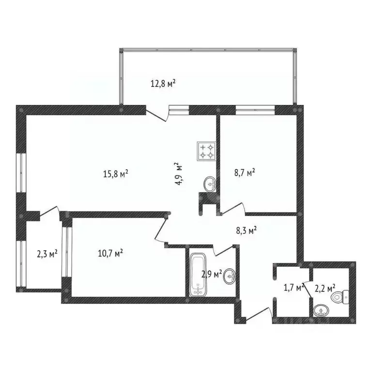 3-к кв. Башкортостан, Уфа ул. Энтузиастов, 7 (54.3 м) - Фото 2