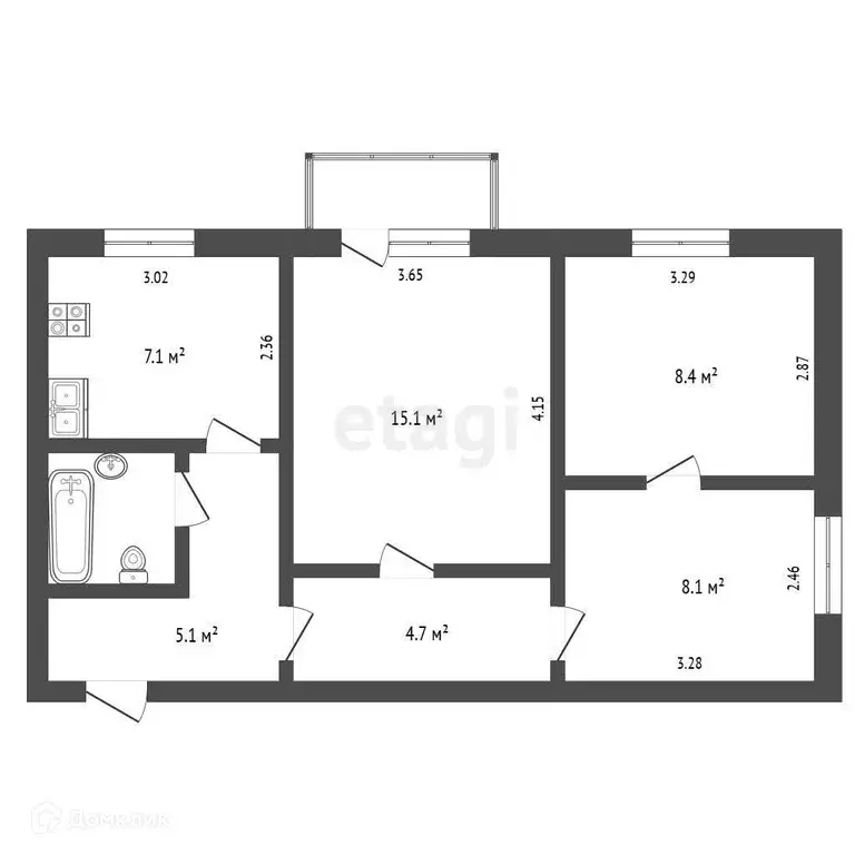 Продаётся 3-к квартира, 53.1 м - Фото 0