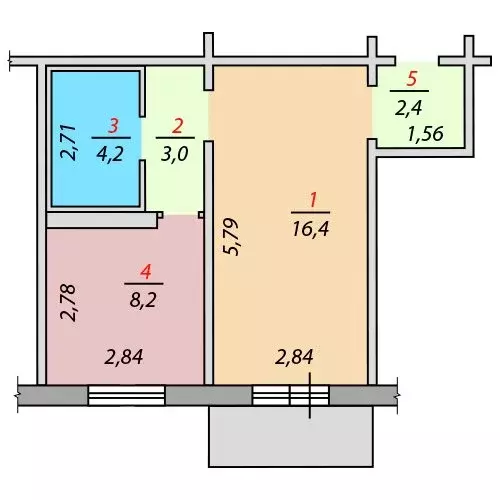 1-комнатная квартира: Осинники, улица Ефимова, 7 (34.2 м) - Фото 2