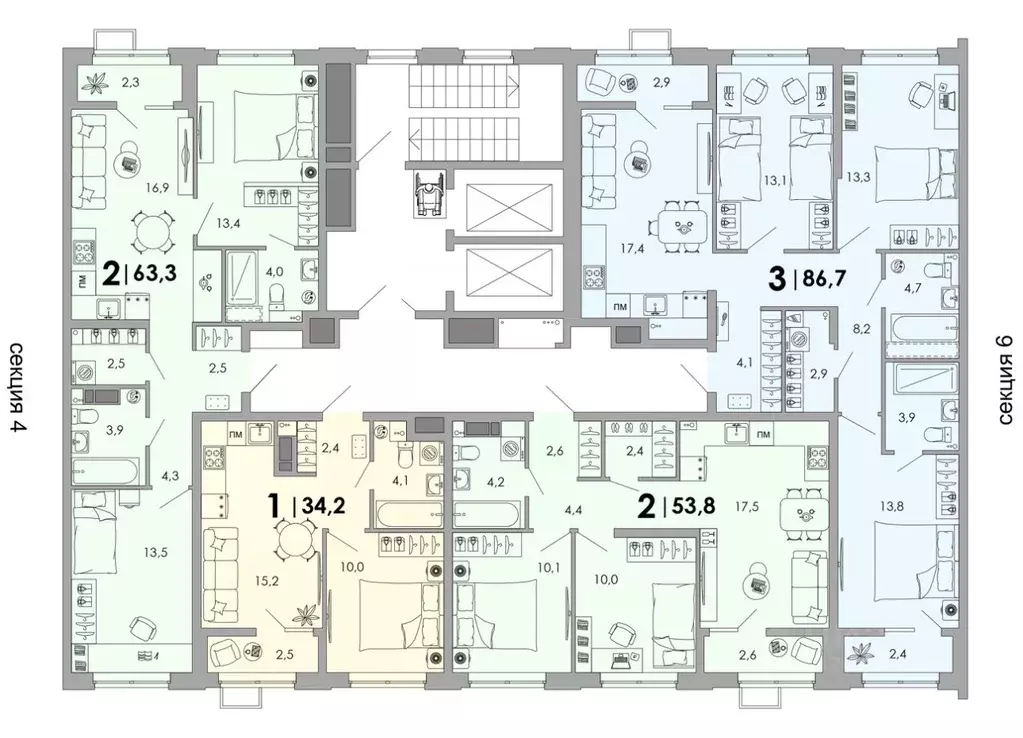 1-к кв. Владимирская область, Владимир Уно жилой комплекс (34.2 м) - Фото 2