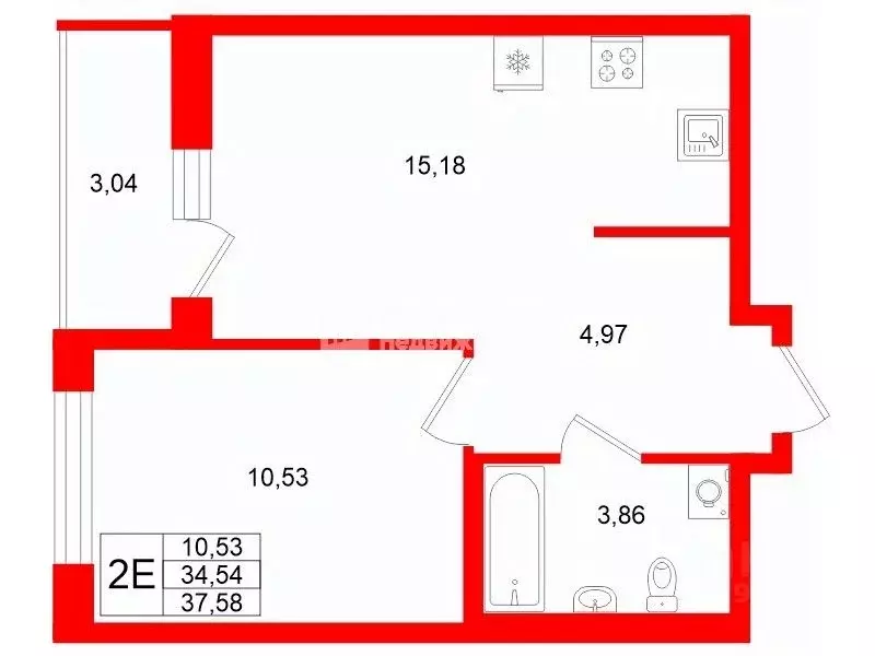 1-к кв. Ленинградская область, Всеволожский район, Свердловское ... - Фото 2