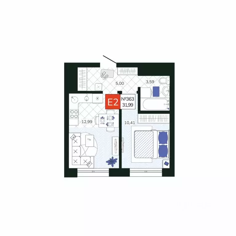 1-к кв. Тульская область, Тула Мясново мкр, Желания жилой комплекс ... - Фото 1