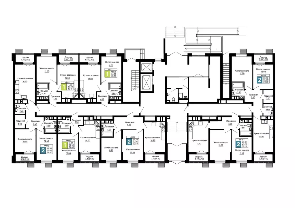 2-к кв. Адыгея, Тахтамукайский район, Яблоновский пгт  (52.5 м) - Фото 2
