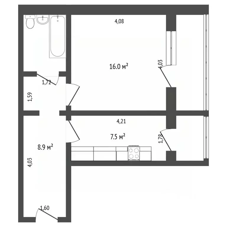 1-к кв. Ставропольский край, Ставрополь № 3 мкр, проезд Готвальда, 9 ... - Фото 2