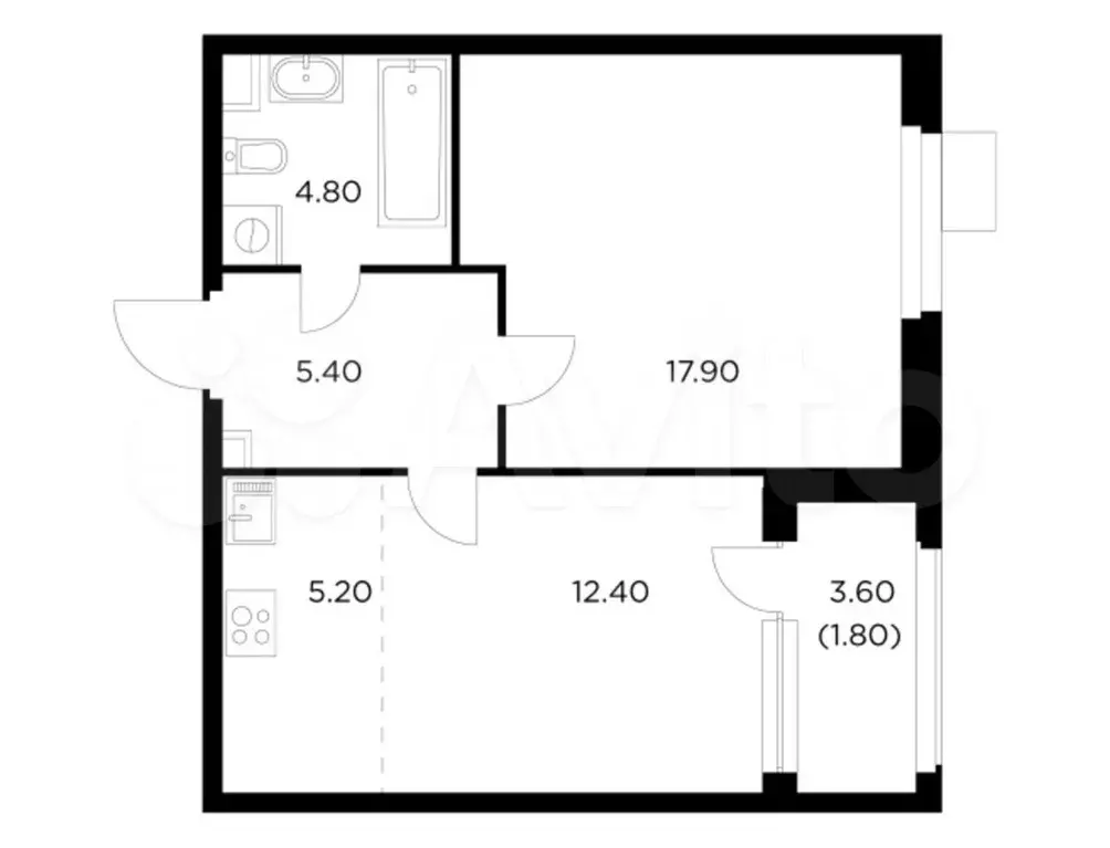 2-к. квартира, 47,5 м, 16/17 эт. - Фото 0