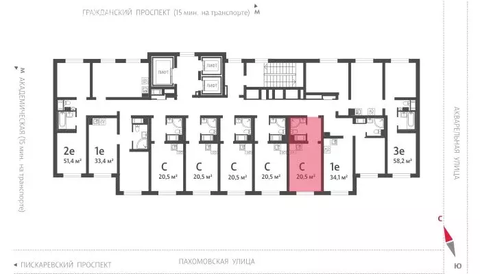 Квартира-студия: Санкт-Петербург, Пахомовская улица, 8к3 (20.3 м) - Фото 1