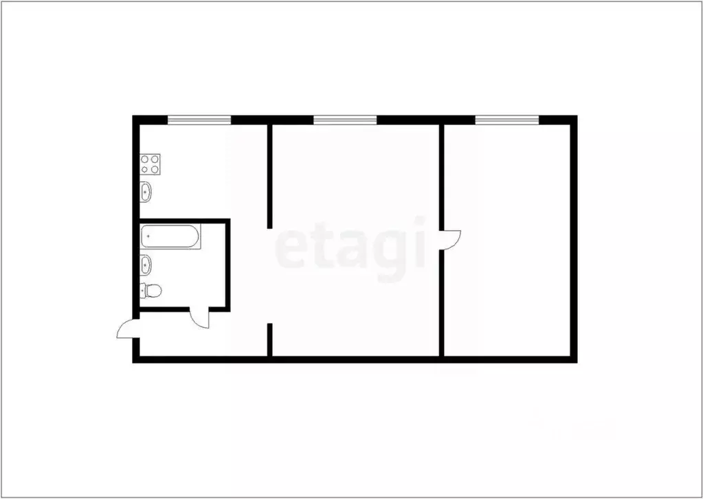 2-к кв. Кемеровская область, Прокопьевск Городская ул., 126 (45.8 м) - Фото 2