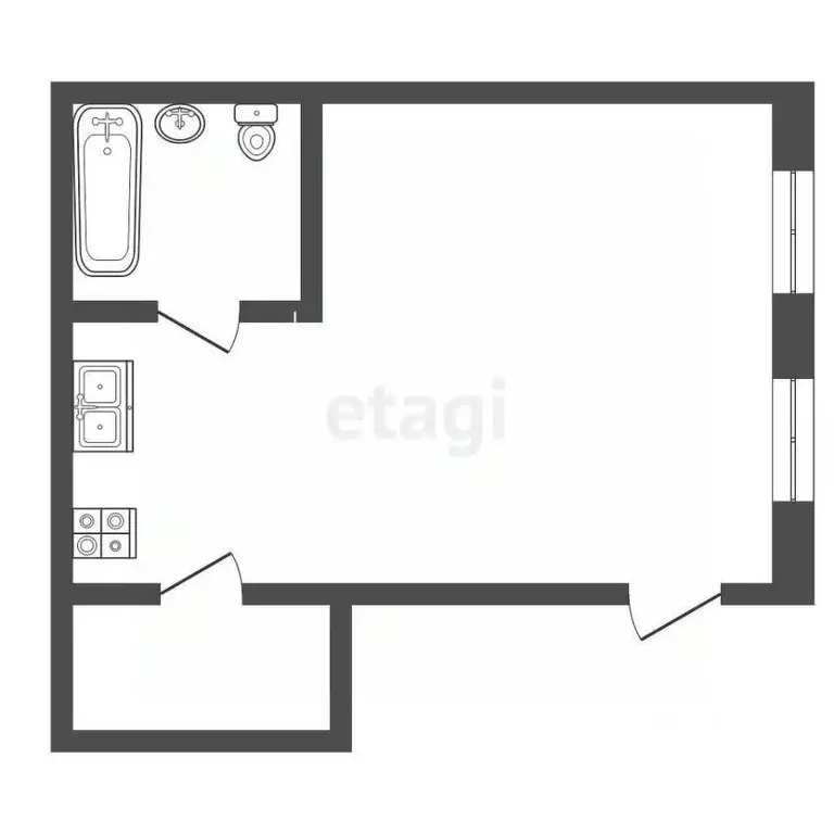 Студия Ростовская область, Ростов-на-Дону Темерницкая ул., 81 (29.0 м) - Фото 0
