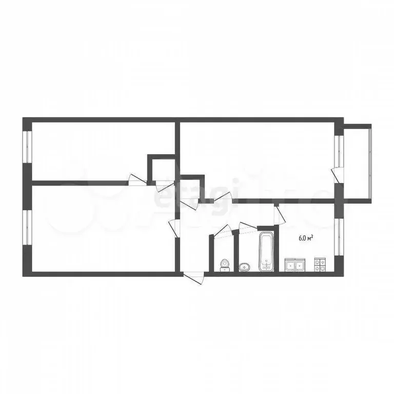 3-к. квартира, 64 м, 4/5 эт. - Фото 0