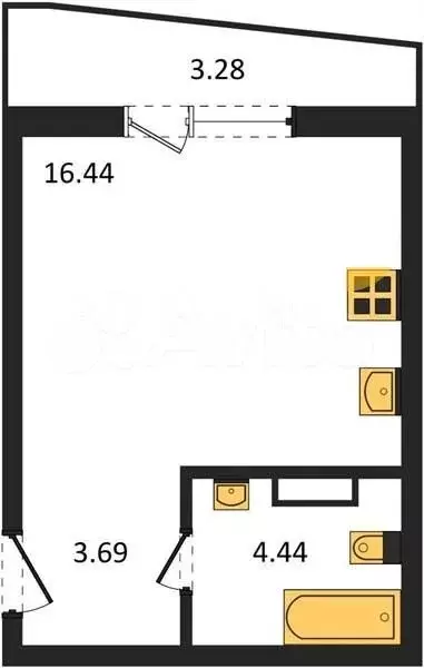 Квартира-студия, 26 м, 9/10 эт. - Фото 0