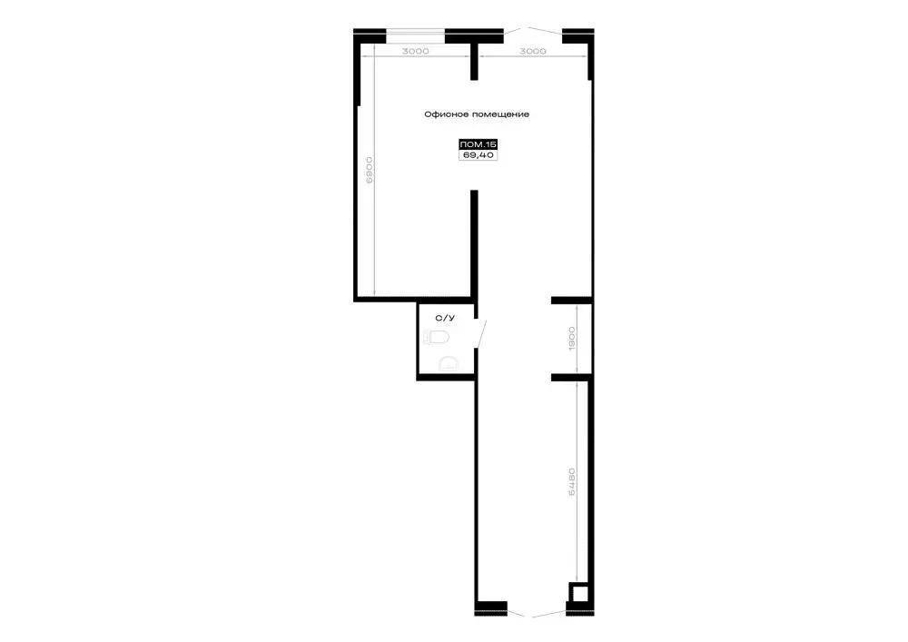 Помещение свободного назначения (69.4 м) - Фото 2