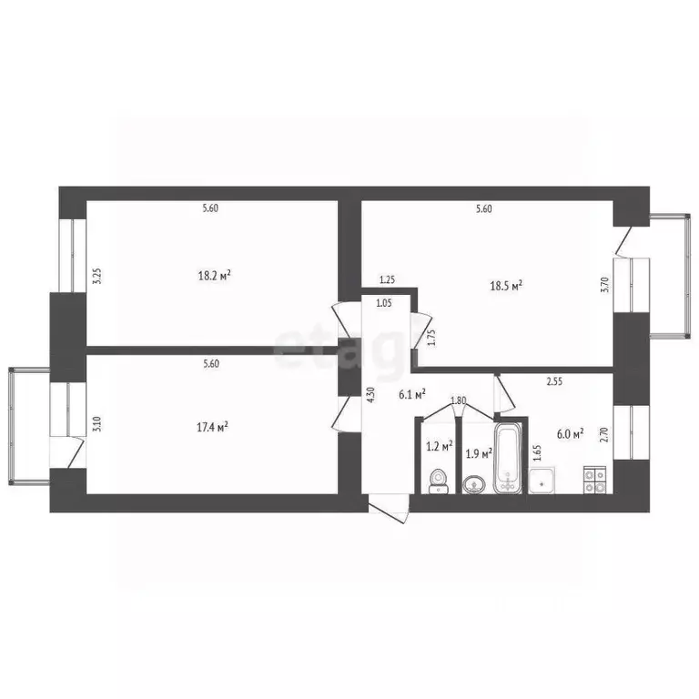3-к кв. Мордовия, Саранск Советская ул., 33 (70.0 м) - Фото 1