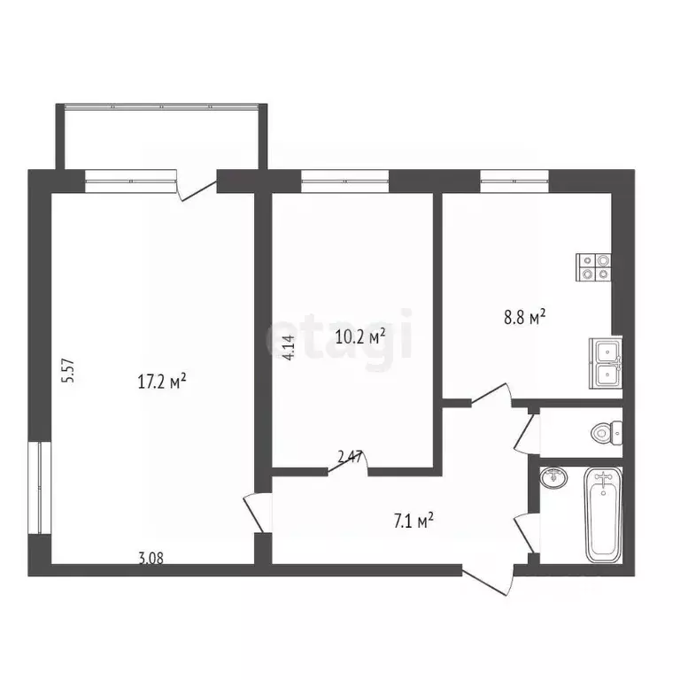 2-к кв. Ярославская область, Ярославль ул. Бабича, 9к6 (46.8 м) - Фото 1