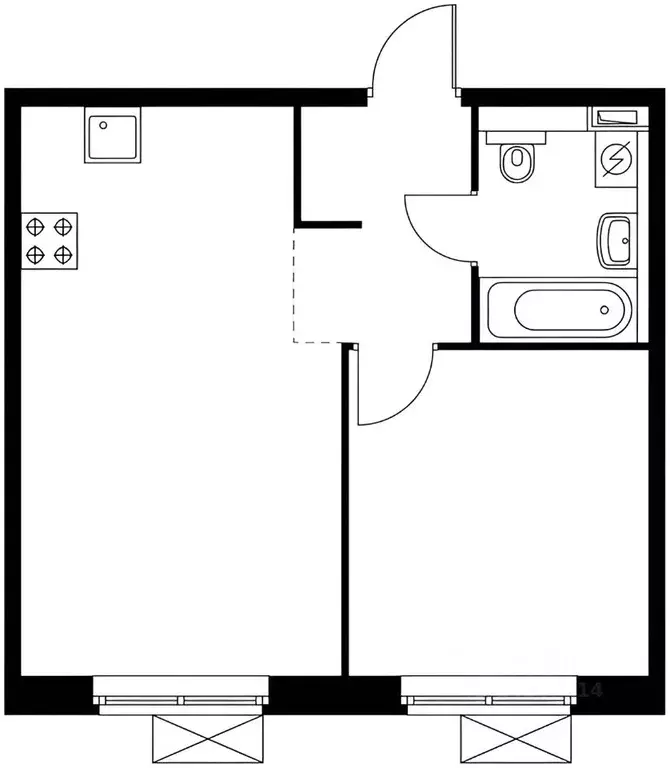 1-к кв. Московская область, Балашиха ул. Реутовская, 5 (39.0 м) - Фото 1