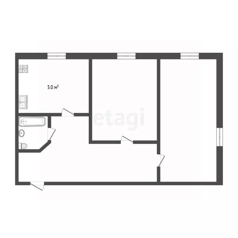 2-к кв. Тюменская область, Тюмень Текстильная ул., 5 (42.5 м) - Фото 1