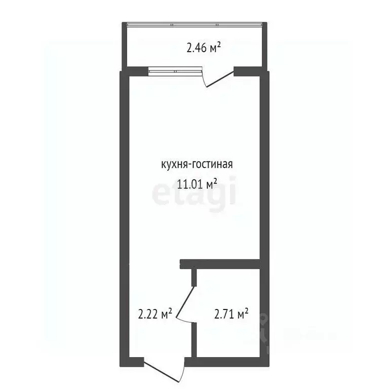 Студия Воронежская область, Воронеж ул. Гаршина, 25к4 (17.17 м) - Фото 0