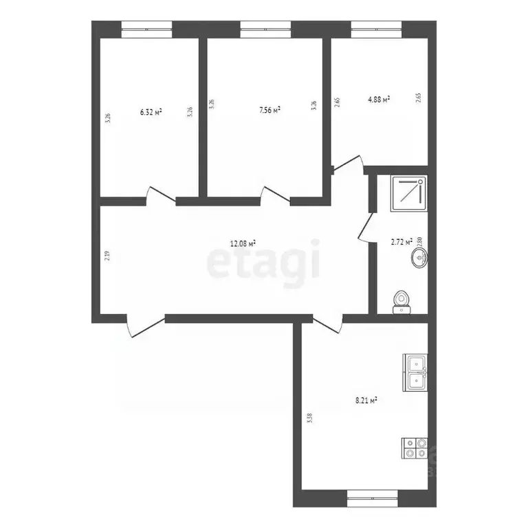 3-к кв. Владимирская область, Муром Карачаровское ш., 11 (92.4 м) - Фото 1