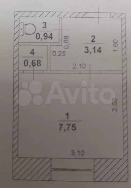 1-к. квартира, 13 м, 2/5 эт. - Фото 0