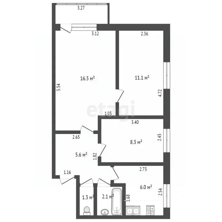 3-к кв. Смоленская область, Смоленск Южный мкр, 29Б (50.9 м) - Фото 1