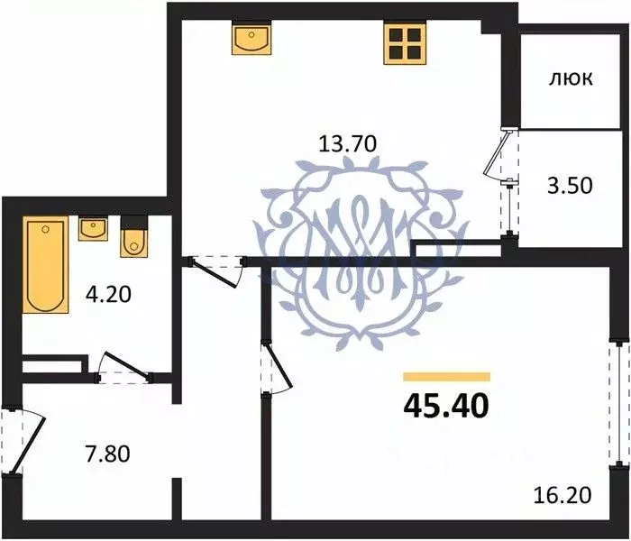 1-к кв. Крым, Симферополь ул. Трубаченко, 21 (45.4 м) - Фото 0